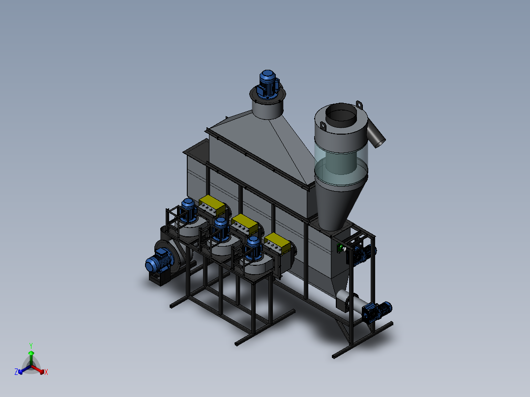 1965 СТ工业干燥设备3D模型图纸 Solidworks设计正等轴测图