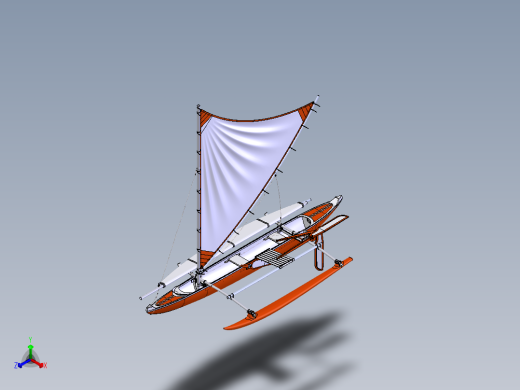 帆船独木舟3D模型图纸 Solidworks设计正等轴测缩略图