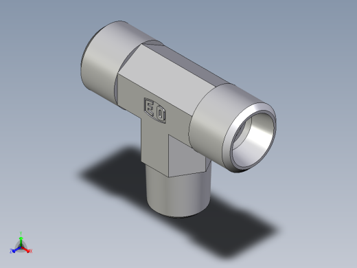 卡套式工业通用硬管接头EO_Male_stud_run_tee_TE10LRCFX正等轴测缩略图