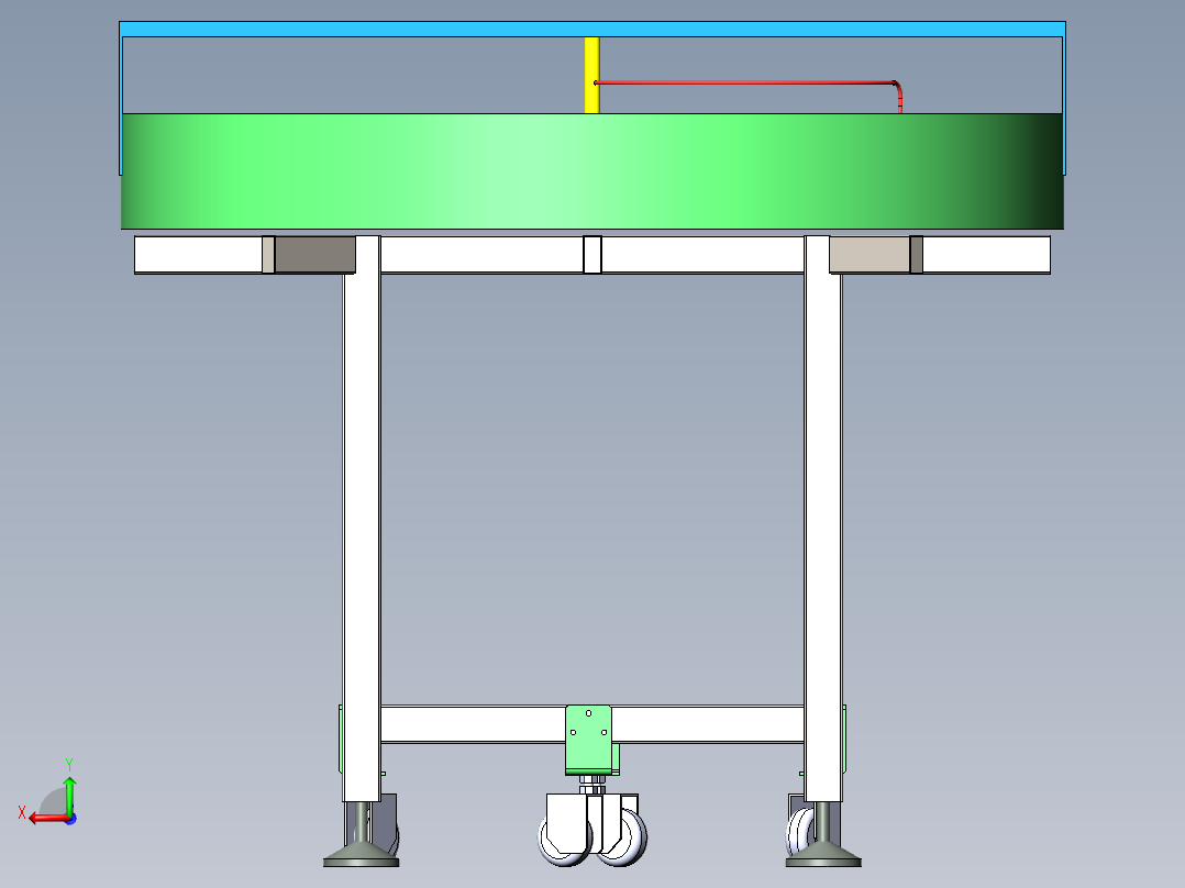 旋转推动输送台后视图