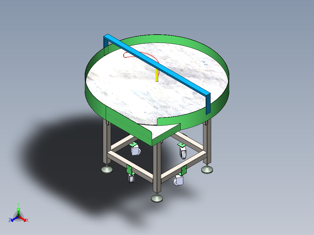 旋转推动输送台正等轴测图