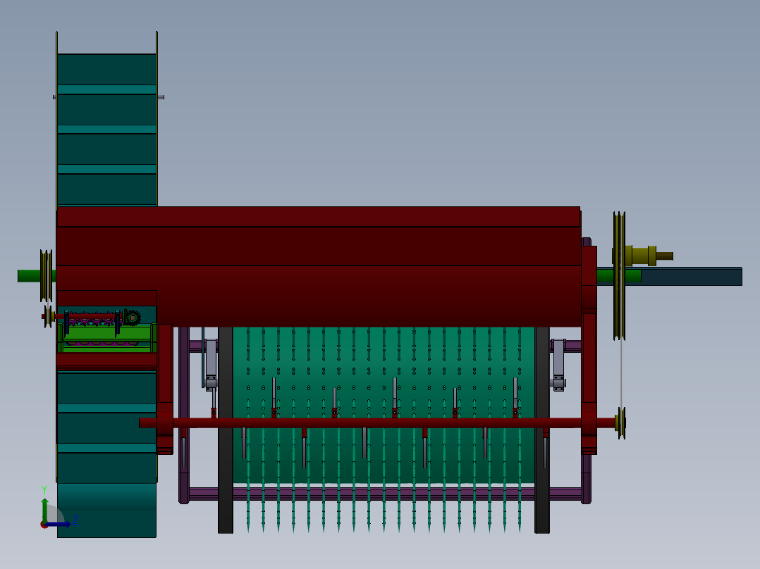 打瓜收获机设计（含三维SW模型+CAD图纸+说明书）左视图