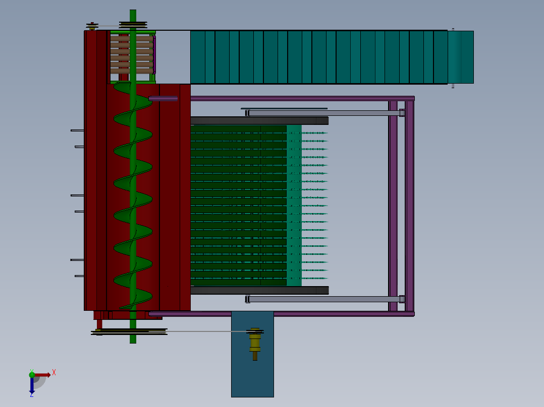打瓜收获机设计（含三维SW模型+CAD图纸+说明书）俯视图