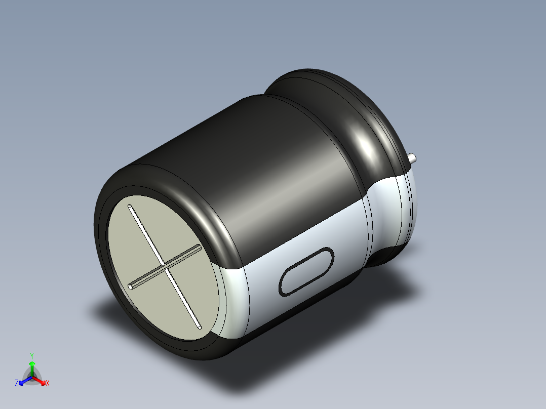 无源元件封装-CAP_RAD_D12.5x15_POL_BK主视图