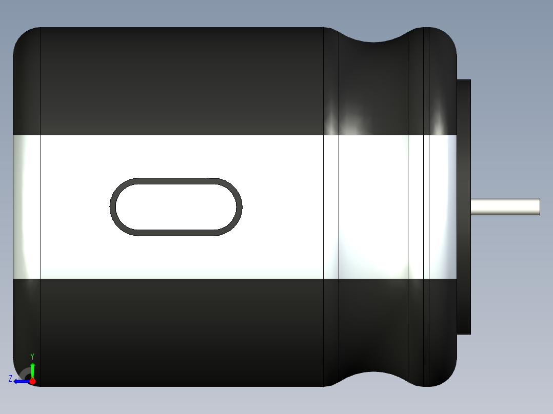 无源元件封装-CAP_RAD_D12.5x15_POL_BK右视图