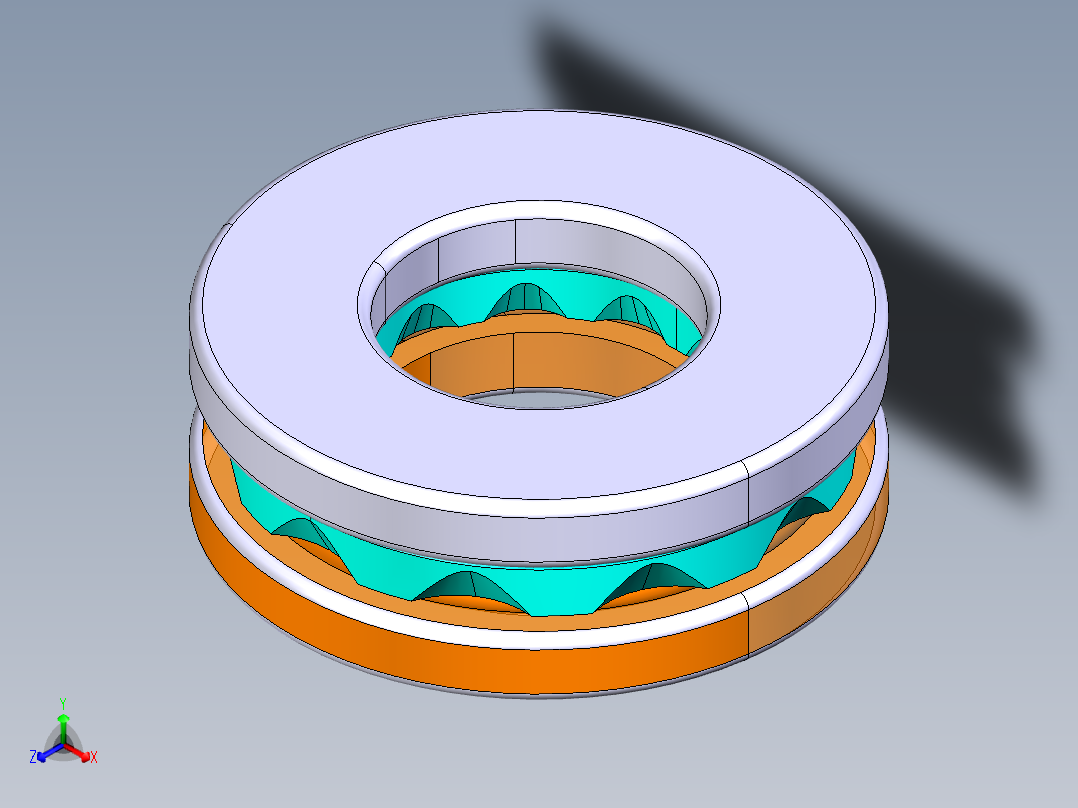 平面推力球轴承51305正等轴测图