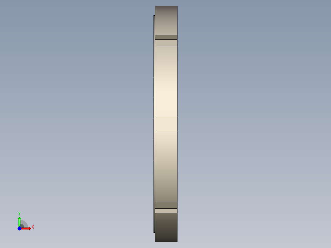 钩形扳手用开槽圆螺母前视图