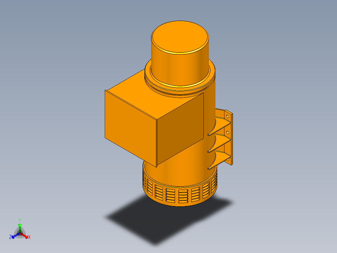 电动机外壳正等轴测图