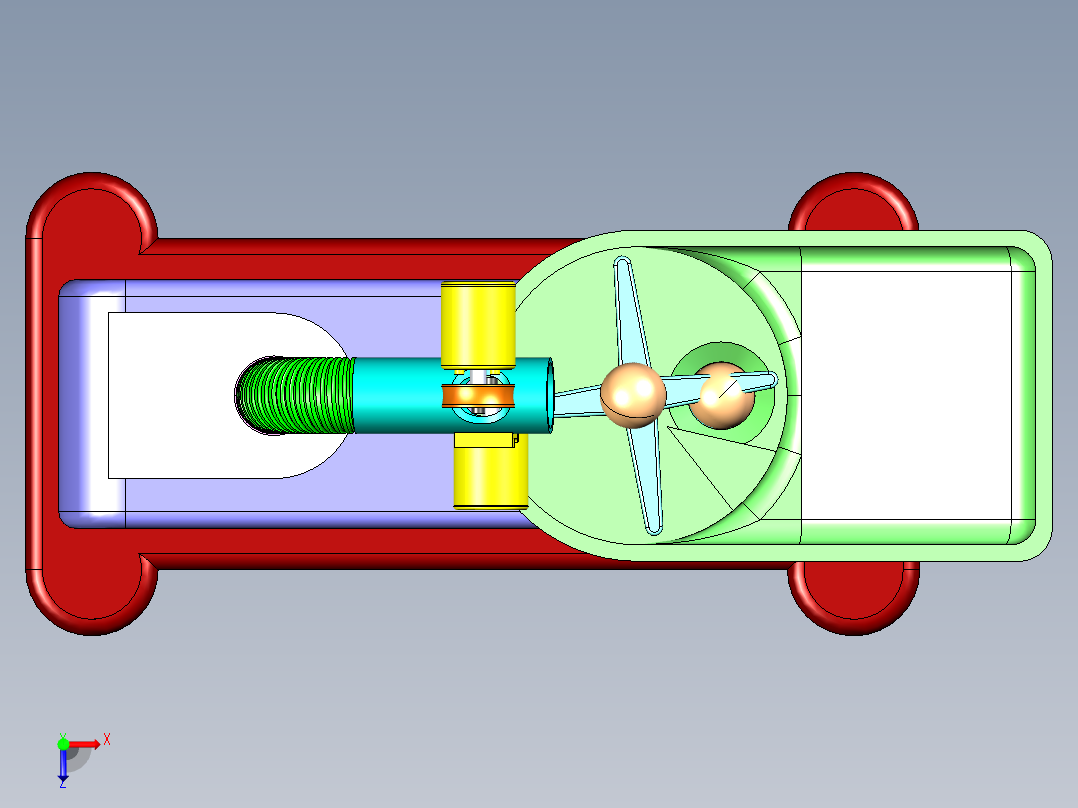 乒乓球发球器的结构设计发球机装置含CAD图纸+SW三维+说明+仿真设计资料俯视图