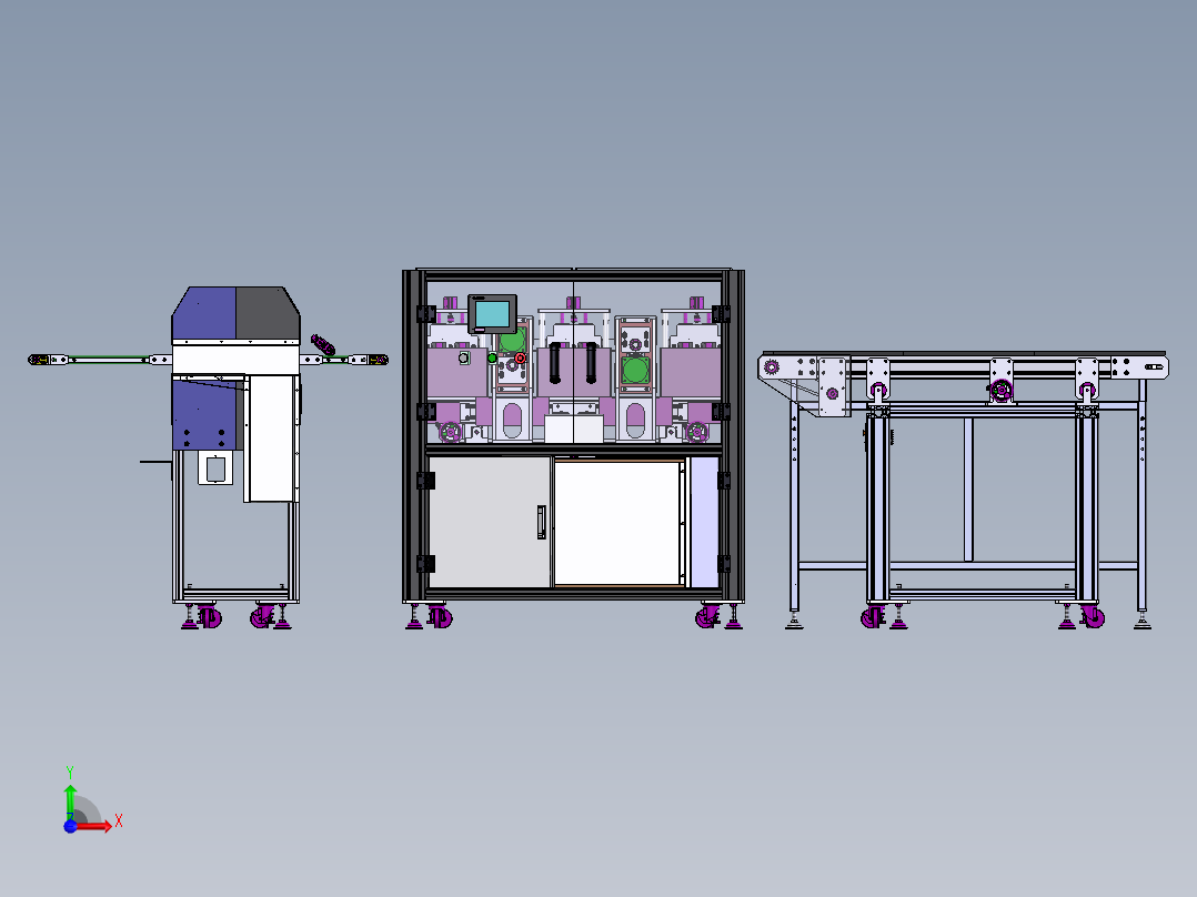 PCB隔板清洗机（sw16可编辑+工程图）前视图