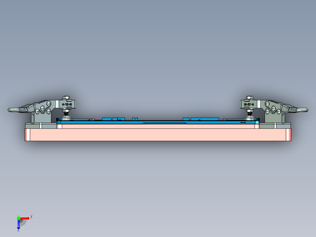 笔记本键盘外壳辅助测量检具模型俯视图