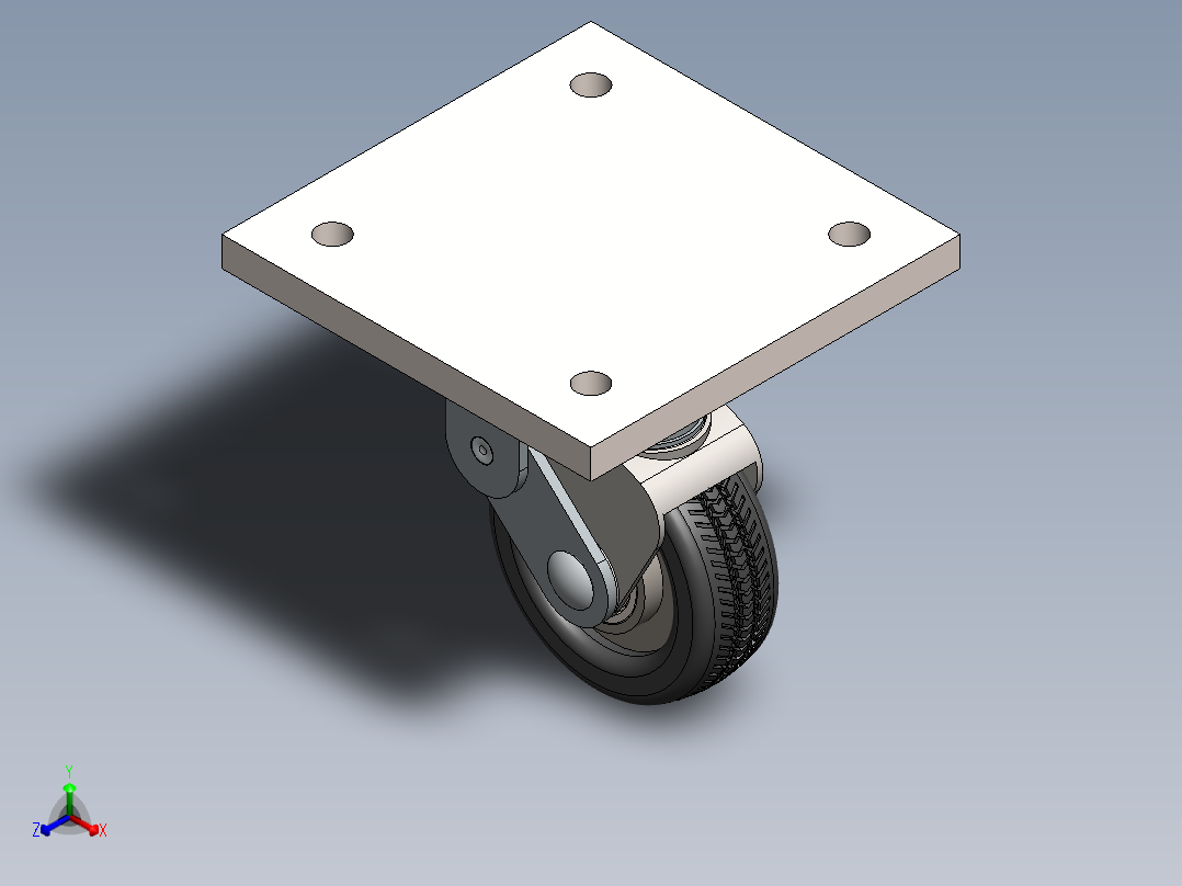 万向轮、脚轮(114)正等轴测图