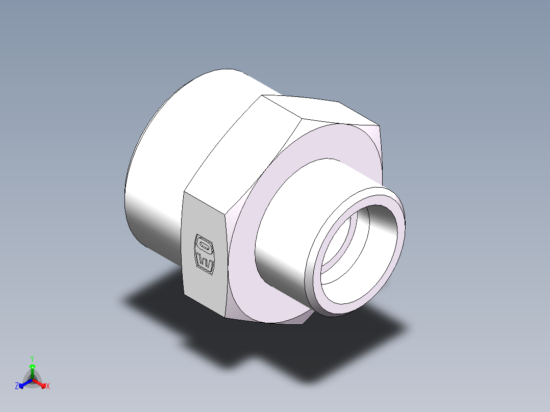 直通变径-GR、1D-30-42正等轴测图