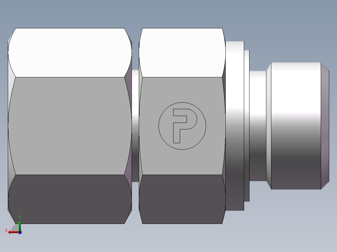 直通公制螺纹组合接头、2MD-18-20WD后视图