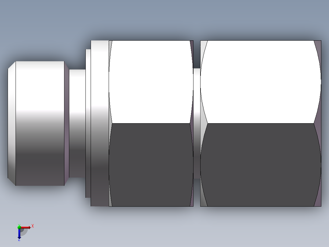 直通公制螺纹组合接头、2MD-18-20WD俯视图