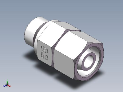 直通公制螺纹组合接头、2MD-18-20WD正等轴测缩略图