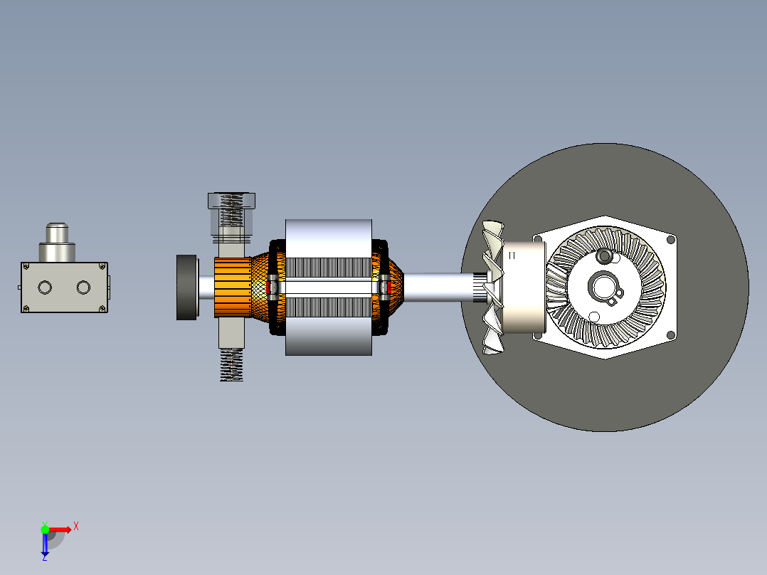 角向磨光机俯视图