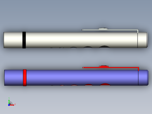 医用笔形强光照明手电筒设计前视缩略图