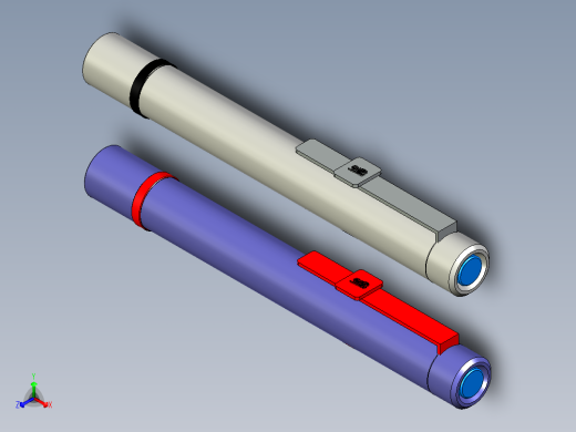 医用笔形强光照明手电筒设计正等轴测缩略图