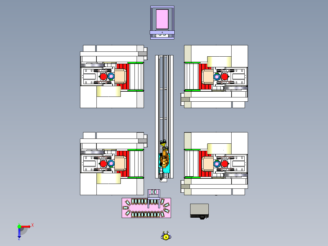 手机壳自动化加工产线俯视图