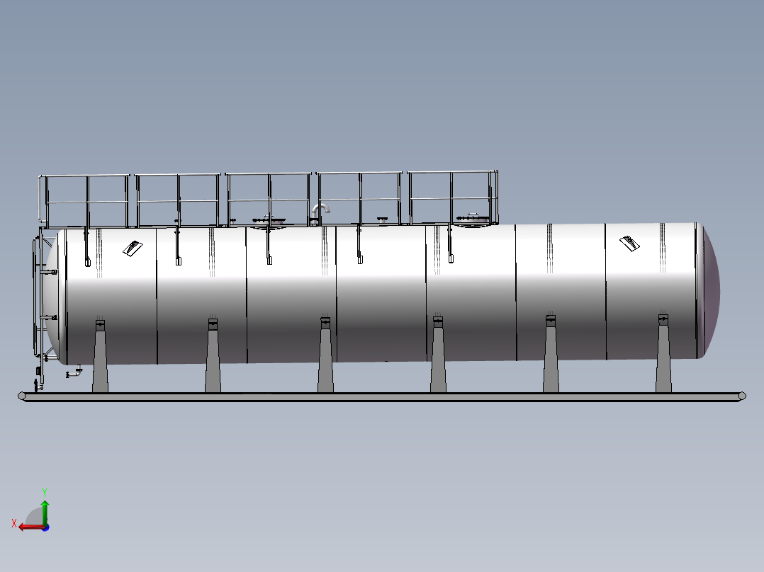 压力容积、100 m3卧式储罐后视图