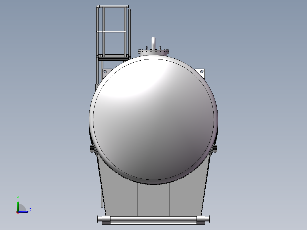 压力容积、100 m3卧式储罐左视图