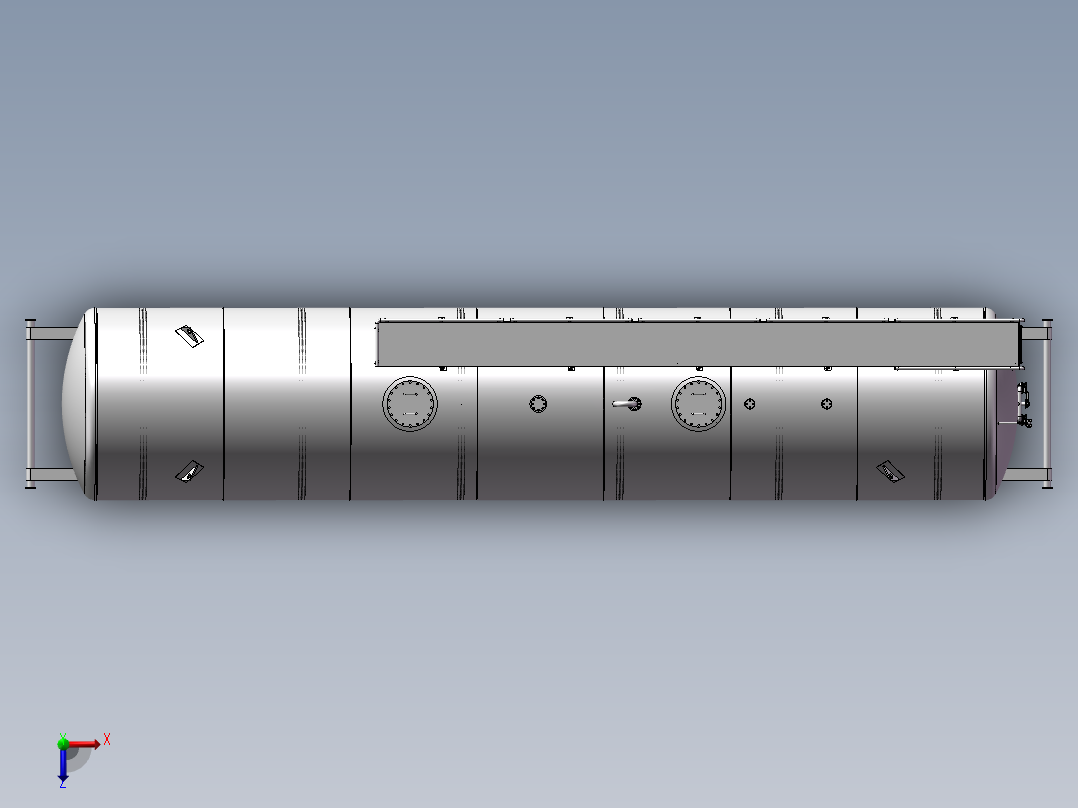 压力容积、100 m3卧式储罐俯视图