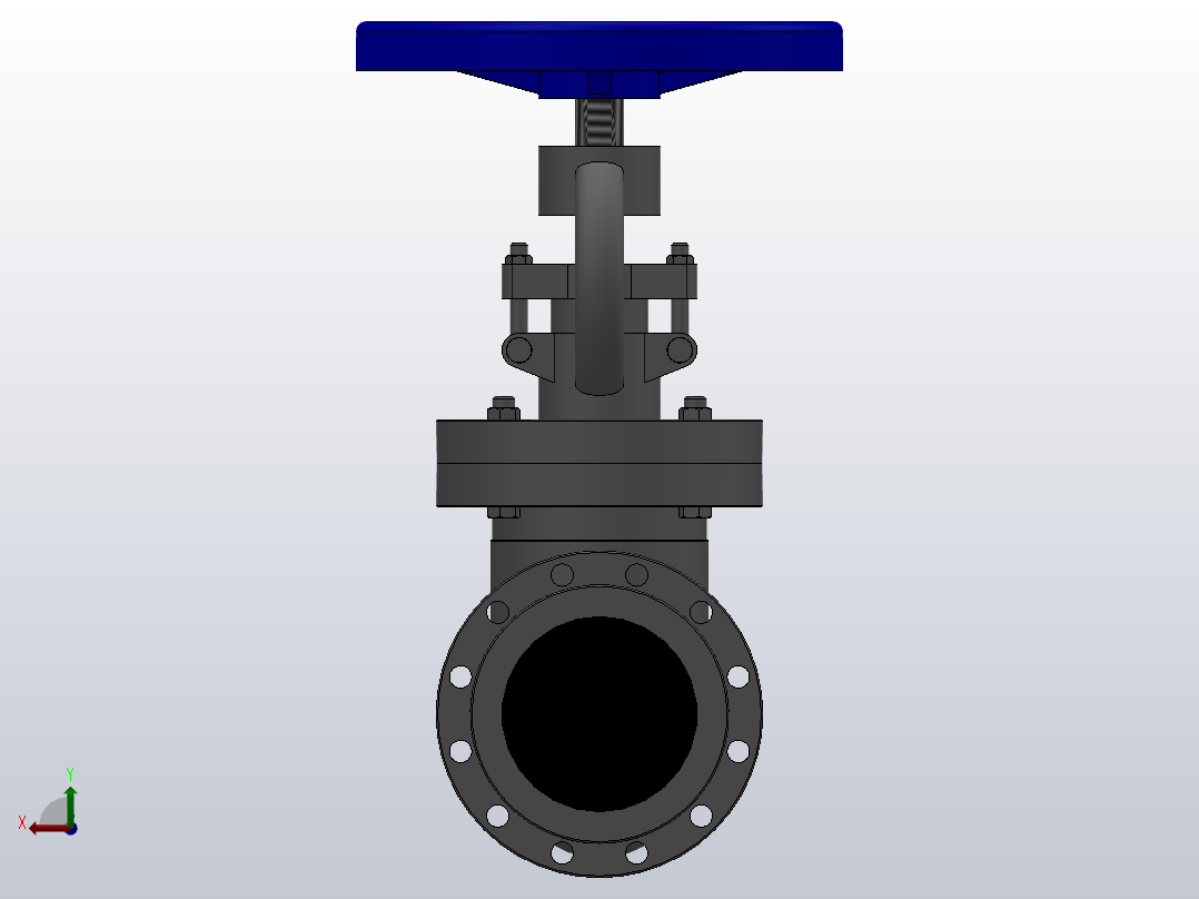 法兰截止阀[1.6-DN200-法兰截止阀]后视图