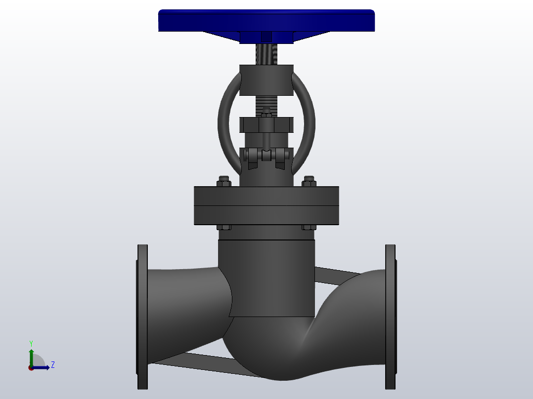 法兰截止阀[1.6-DN200-法兰截止阀]左视图