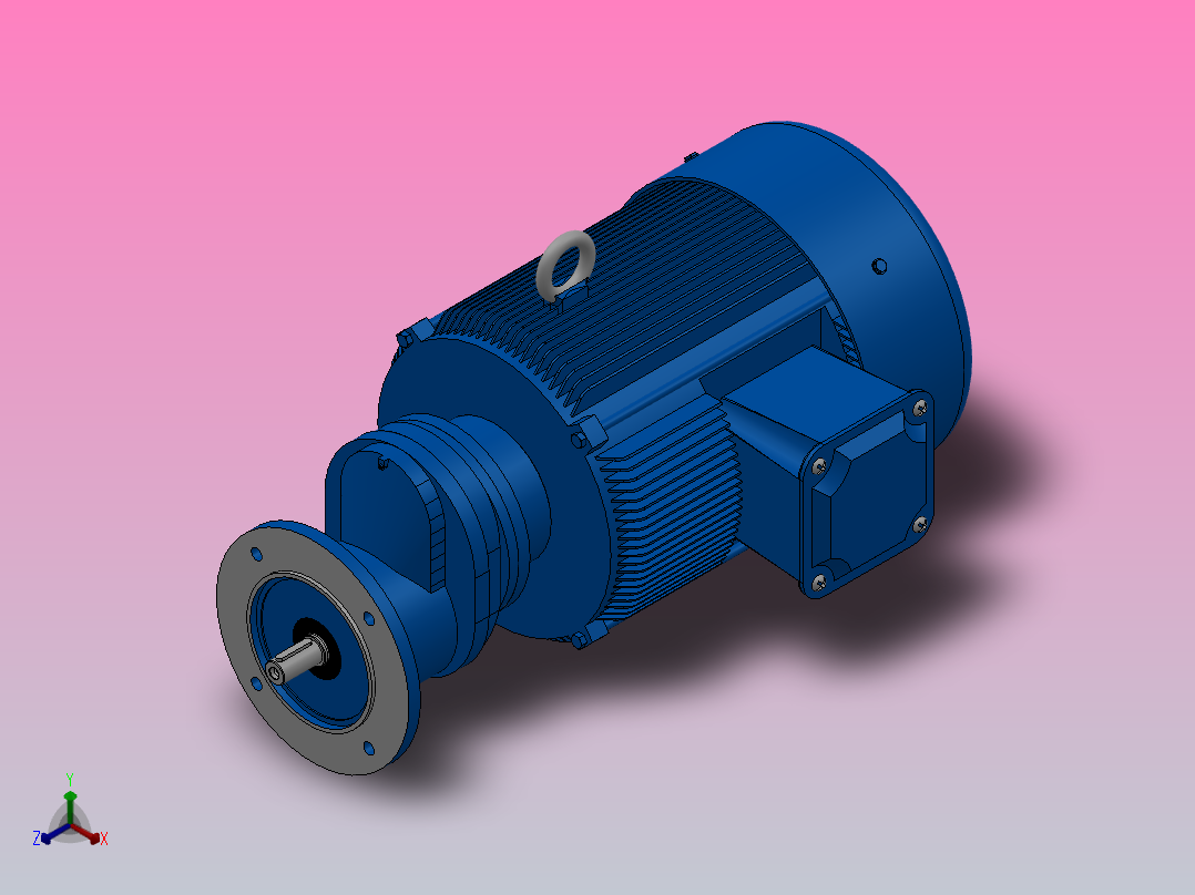 RXF57法兰轴伸式安装斜齿轮减速机RX57-Y5.5-4P-132S-M1-0°-Φ200主视图