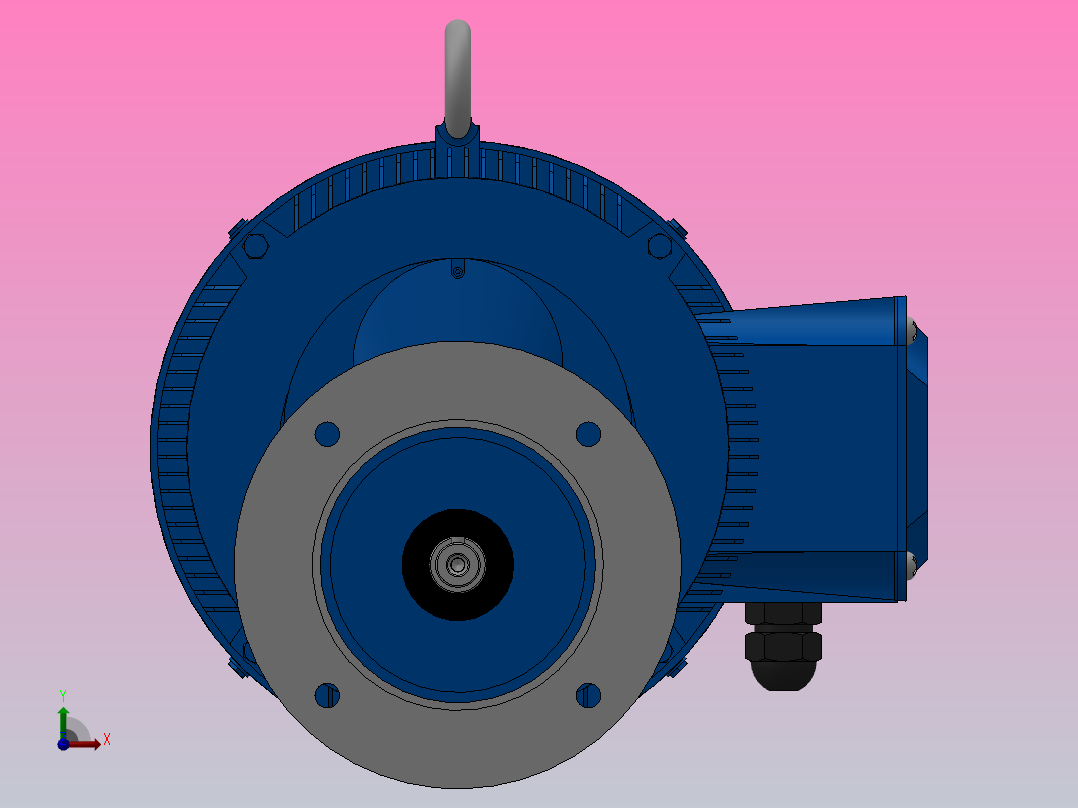 RXF57法兰轴伸式安装斜齿轮减速机RX57-Y5.5-4P-132S-M1-0°-Φ200前视图