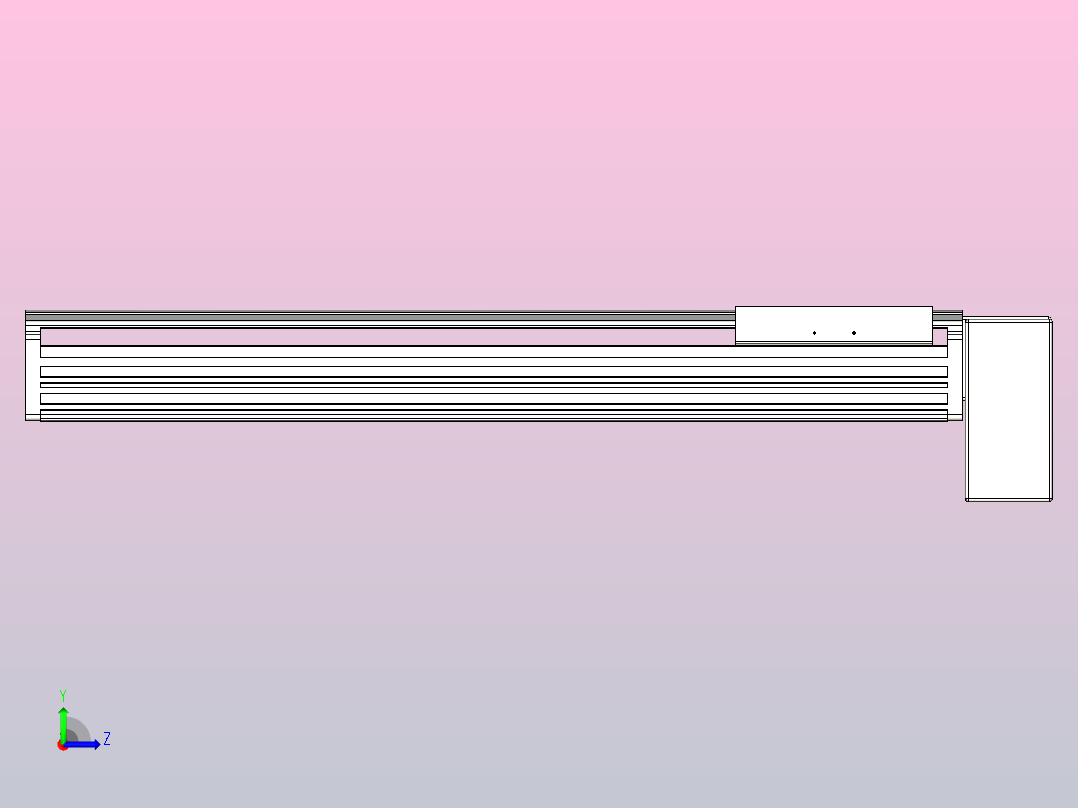 皮带直线轴半封闭可选导轨TPA-HNB-202D-140-L600-LP-Y-P75-N3左视图