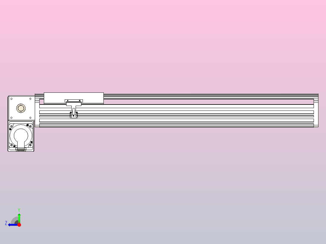 皮带直线轴半封闭可选导轨TPA-HNB-202D-140-L600-LP-Y-P75-N3右视图