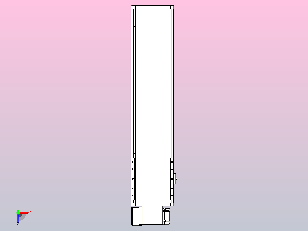 皮带直线轴半封闭可选导轨TPA-HNB-202D-140-L600-LP-Y-P75-N3俯视图