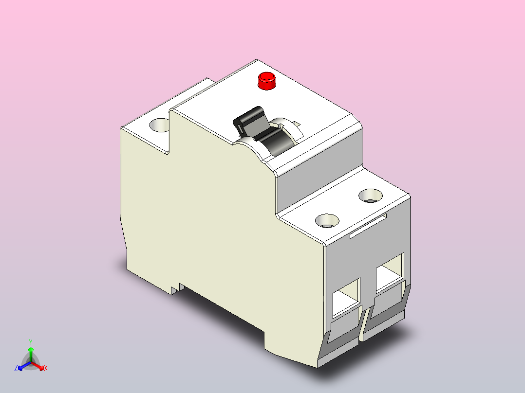 双极开关BV-D 2p正等轴测图