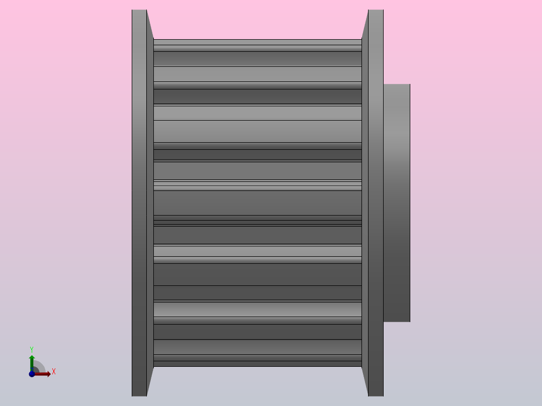 小凸缘型半圆弧形齿同步带轮S8M型_SS8MDC-14-25-dc6-A前视图