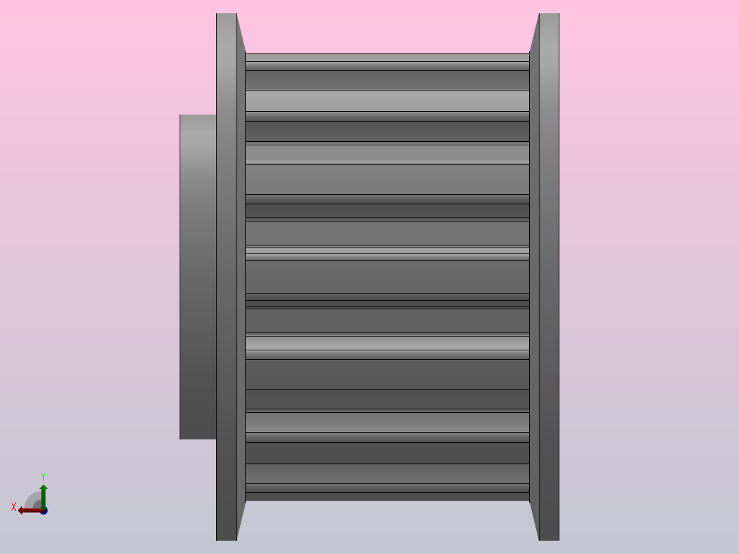 小凸缘型半圆弧形齿同步带轮S8M型_SS8MDC-14-25-dc6-A后视图