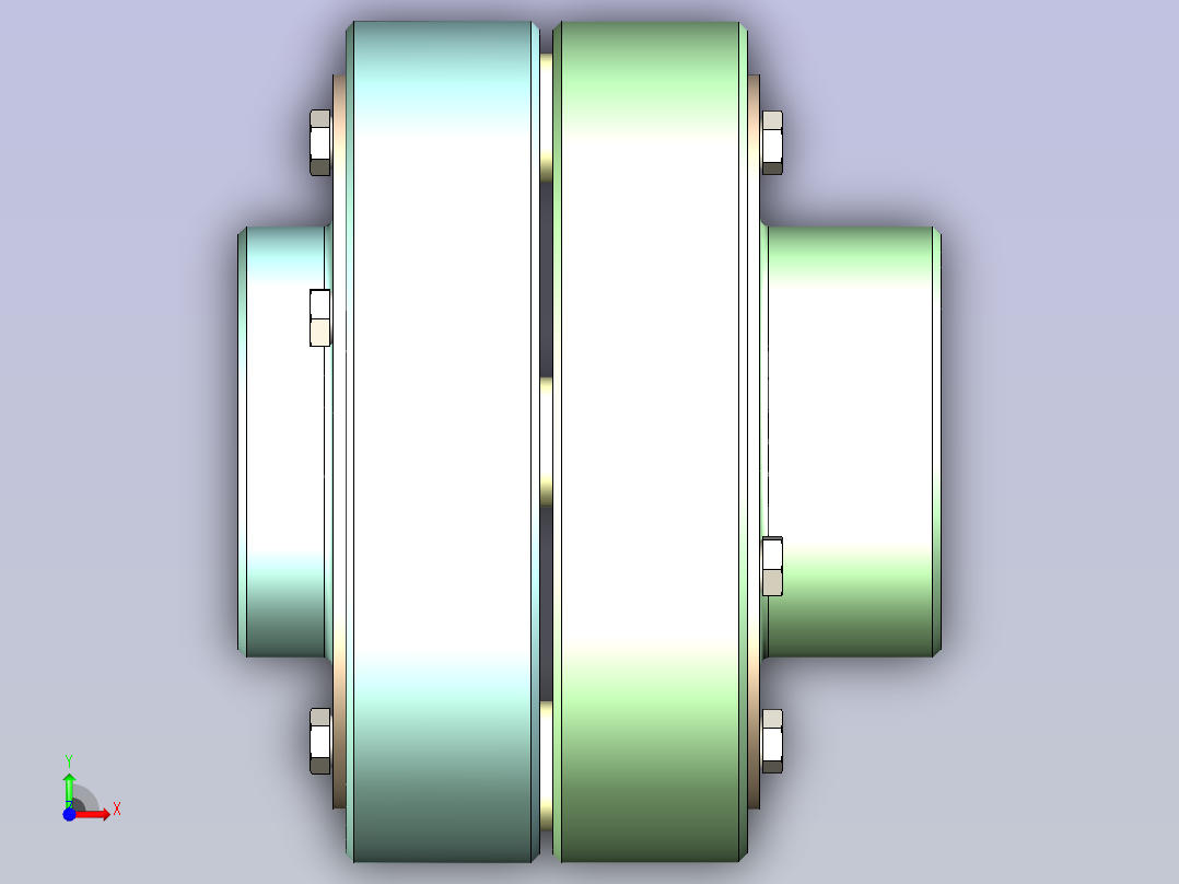 弹性柱销联轴器 HL4 50X90-55X70(基准)前视图