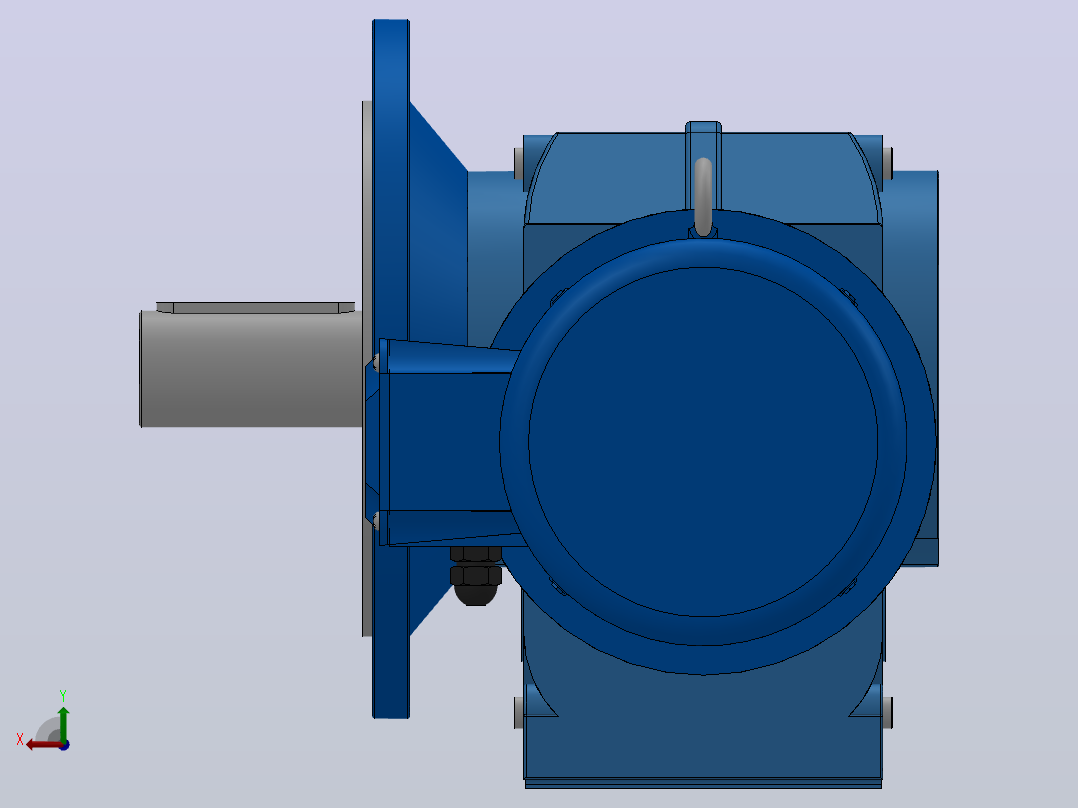 KF77法兰轴伸式安装螺旋锥齿轮减速机KF77-YBE0.37-6P-135.28-M1-0°-A后视图