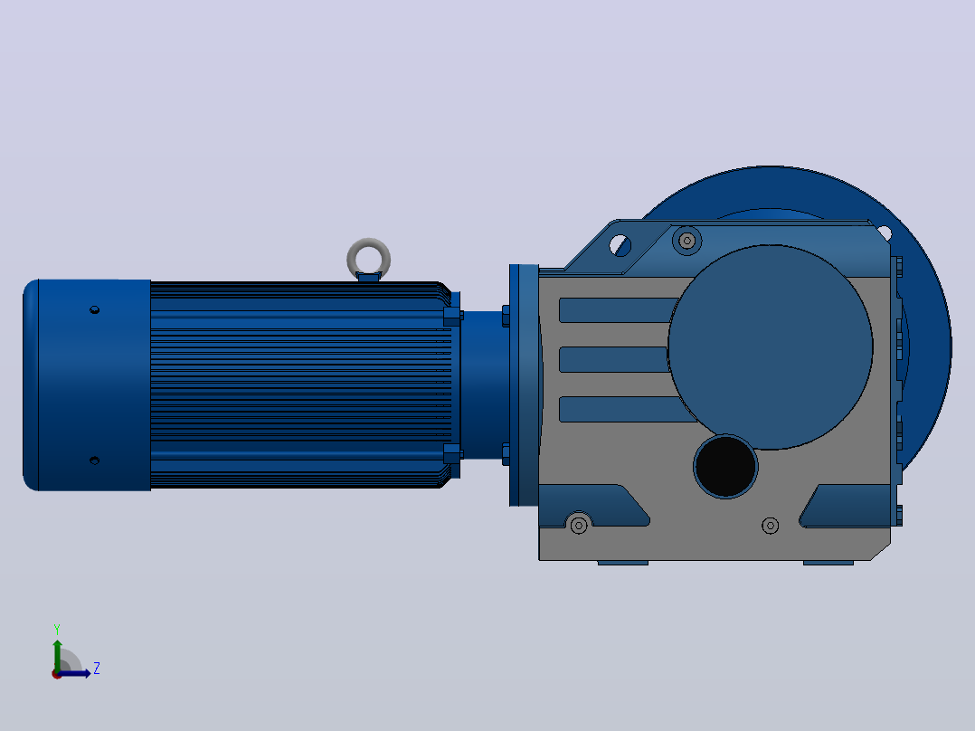KF77法兰轴伸式安装螺旋锥齿轮减速机KF77-YBE0.37-6P-135.28-M1-0°-A左视图
