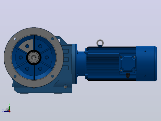 KF77法兰轴伸式安装螺旋锥齿轮减速机KF77-YBE0.37-6P-135.28-M1-0°-A右视缩略图