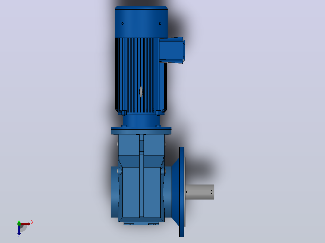 KF77法兰轴伸式安装螺旋锥齿轮减速机KF77-YBE0.37-6P-135.28-M1-0°-A俯视图