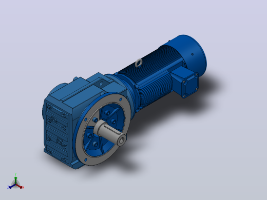 KF77法兰轴伸式安装螺旋锥齿轮减速机KF77-YBE0.37-6P-135.28-M1-0°-A正等轴测缩略图