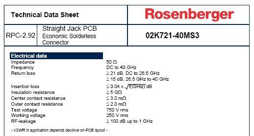Rosenberger 2.92毫米双孔法兰40 GHz连接器缩略图