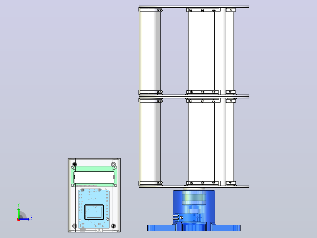 小型Lenz2涡轮3D可打印左视图