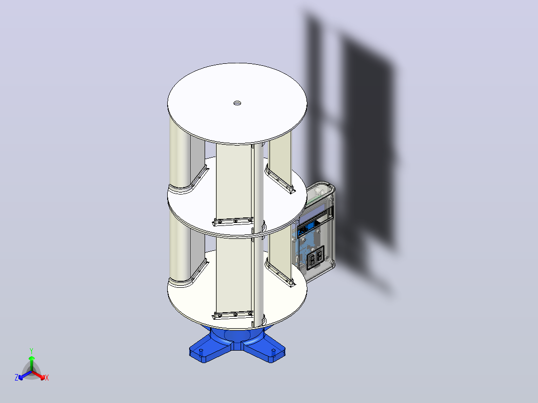 小型Lenz2涡轮3D可打印正等轴测图