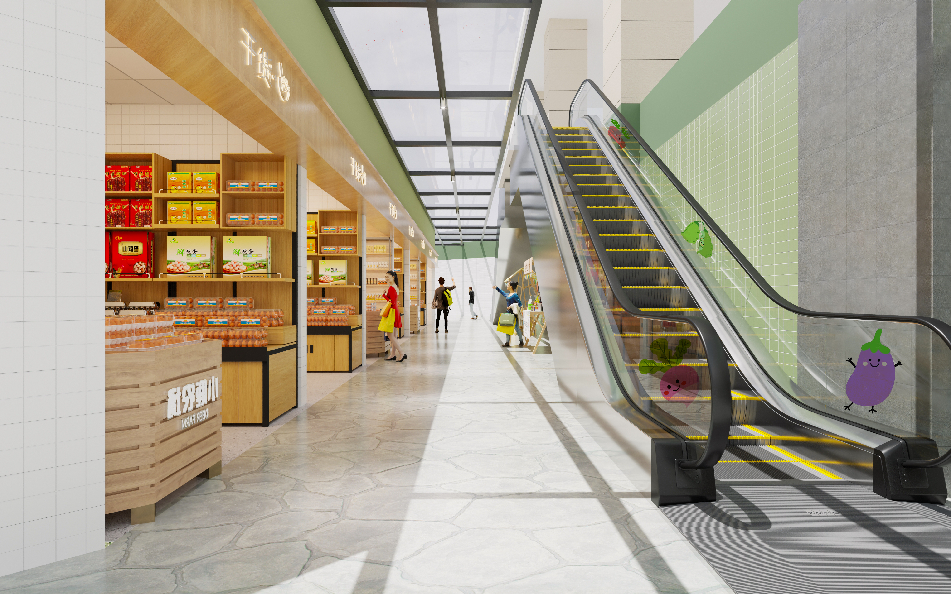 农贸市场施工图+效果图+材料说明
