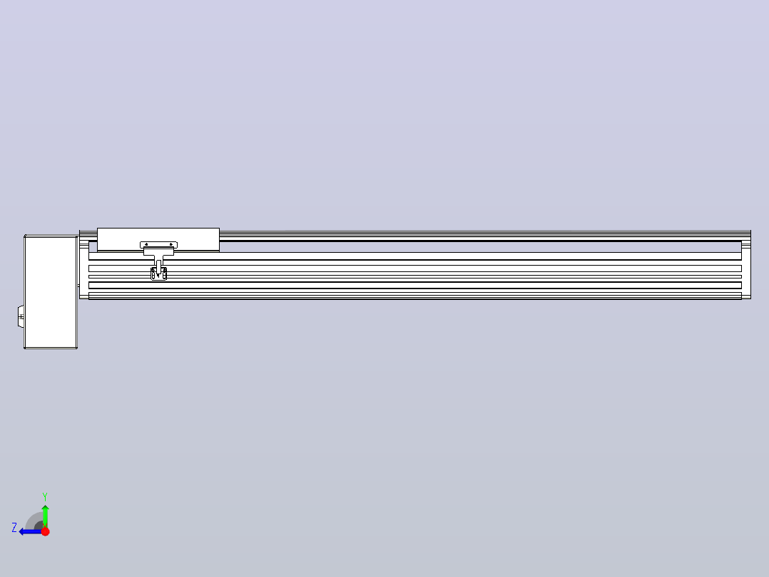 皮带直线轴半封闭可选导轨TPA-HNB-202D-140-L750-RP-Y-P75-N3右视图
