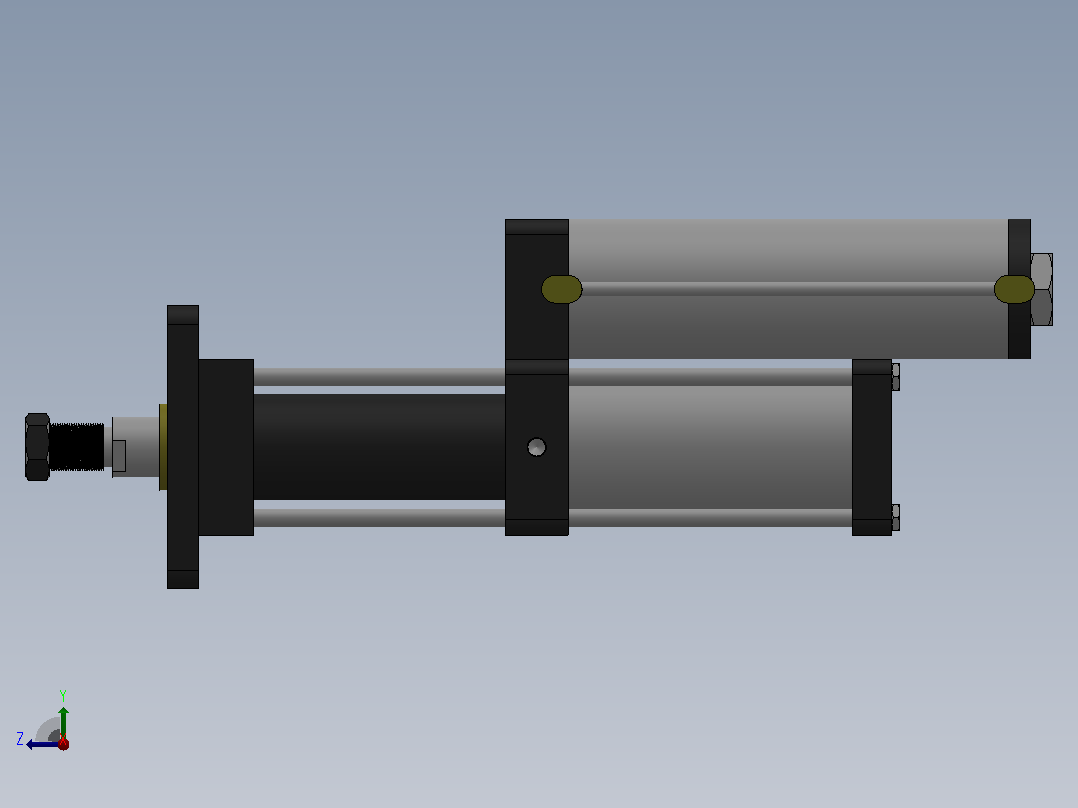 MPT-5T系列标准型[MPT-80-100-10-5T-M2-S1-0°]气压增压缸右视图