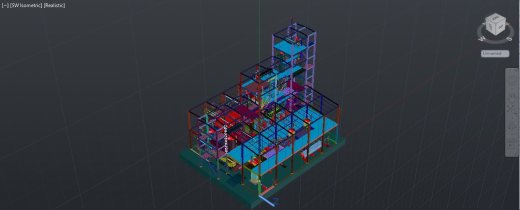 生物柴油加工厂一部分的3D模型